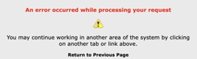 TA Error Message