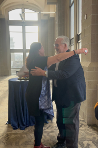 Tara and Norm hug
