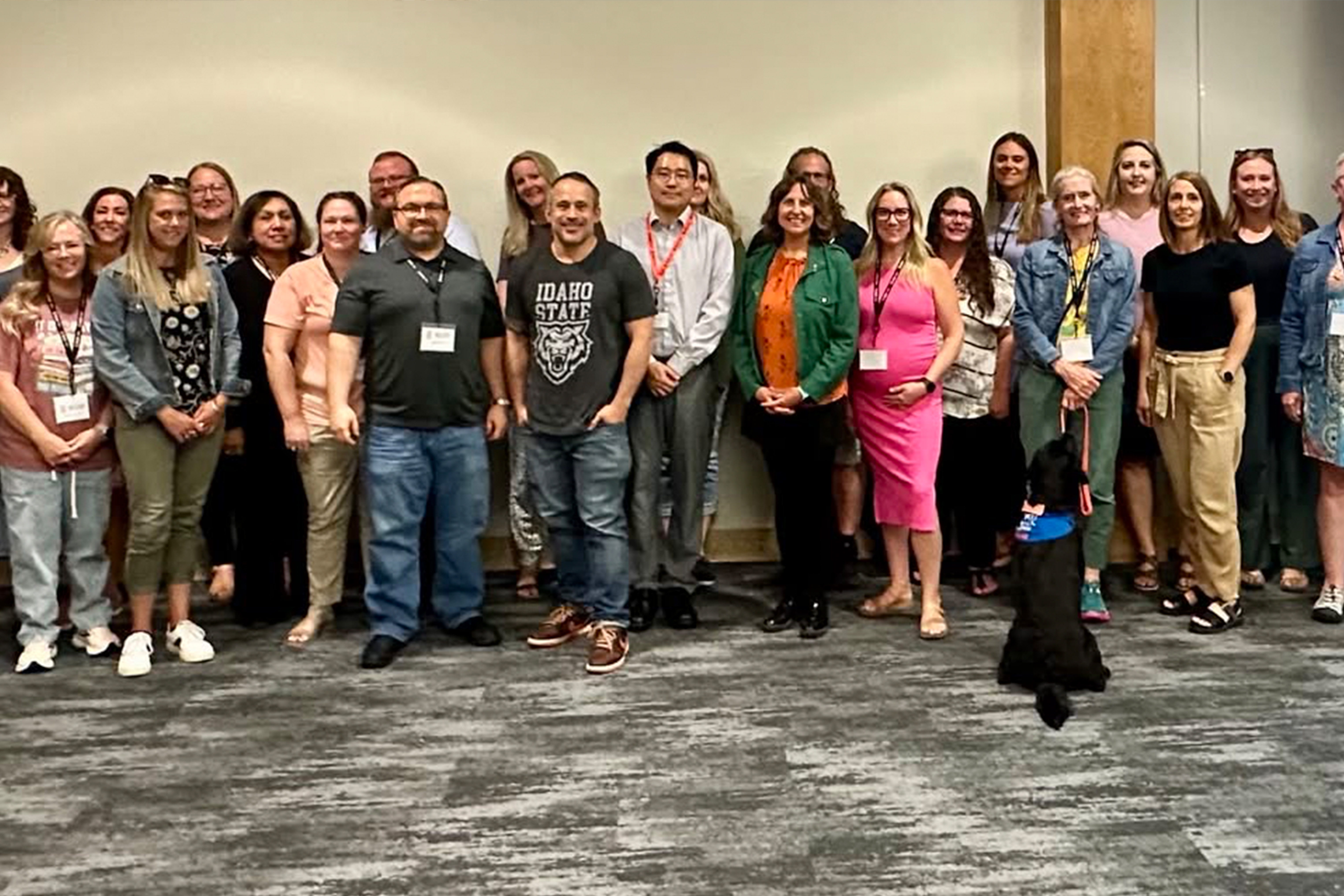 Group of faculty and students at a school psychology event
