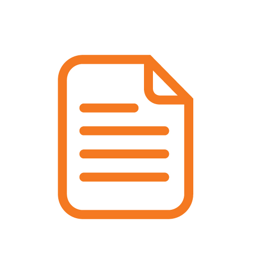 Icon of a document with lines of text, representing the FAFSA application for federal student financial aid.