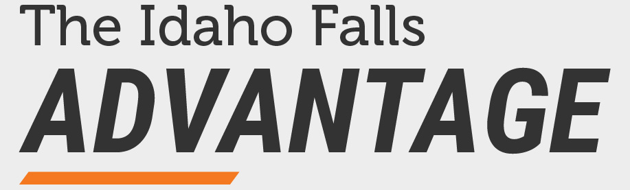 The Idaho Falls Advantage headline with an orange underline accent.