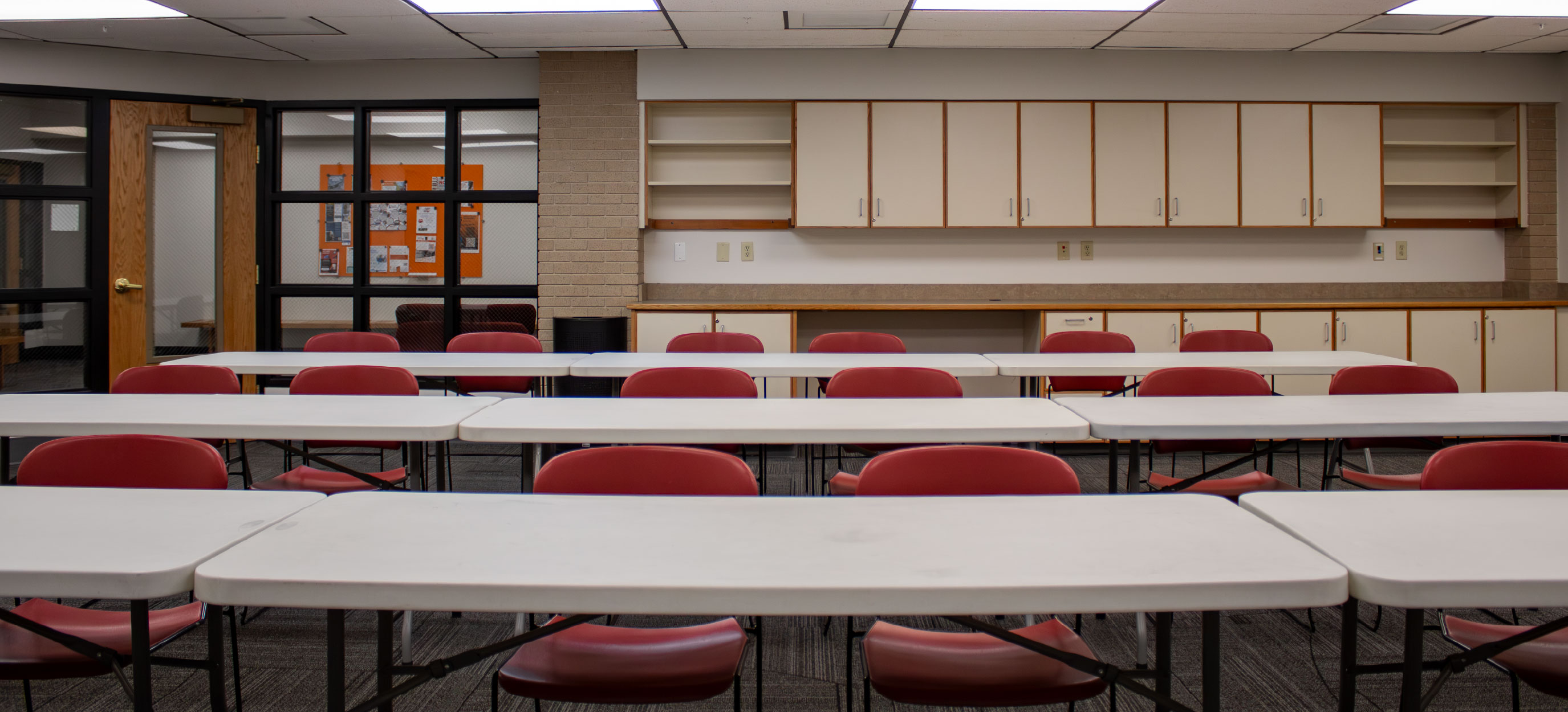 BSUB 108 arranged in a classroom set up being viewed from the front of the room.