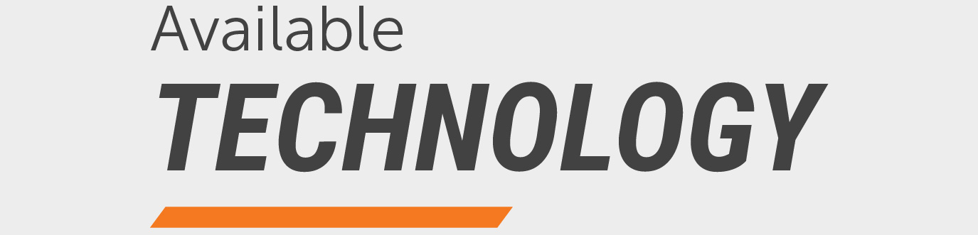 Graphic reading “Available Technology” in large dark gray text on a light gray background, accented by an orange bar along the bottom.