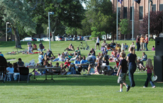 ISU students on the quad