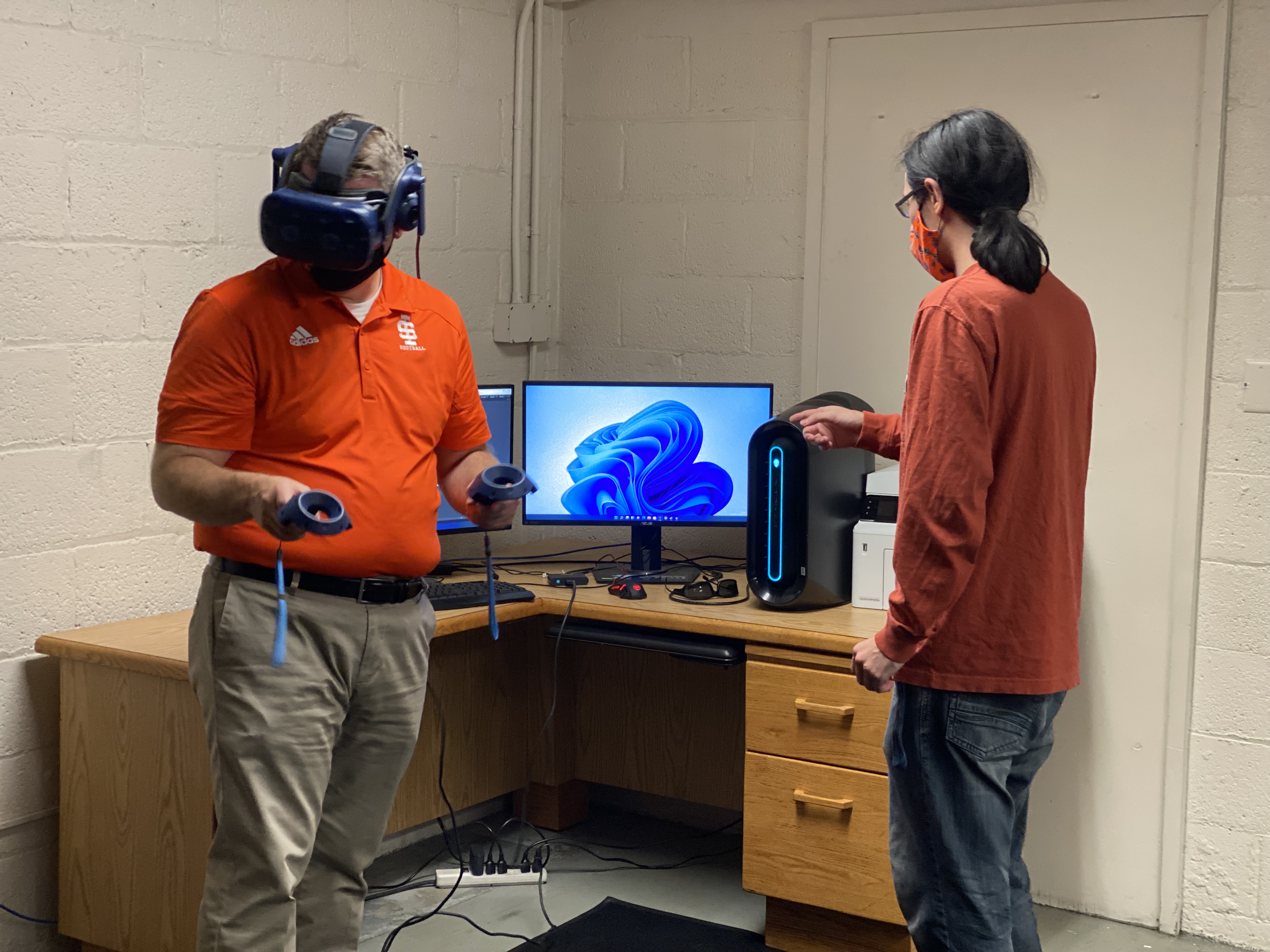 Picture of people participating in the Gaming and Visualization Lab