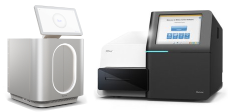 New MiSeq i100 next to Legacy MiSeq Genetic Sequencers