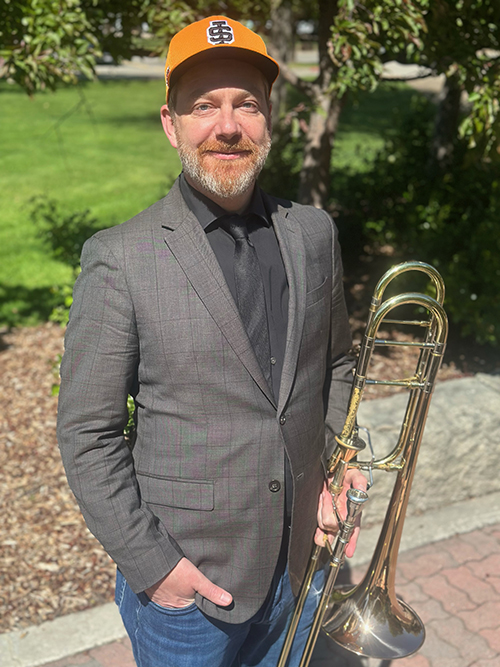 Luke Strother with trombone