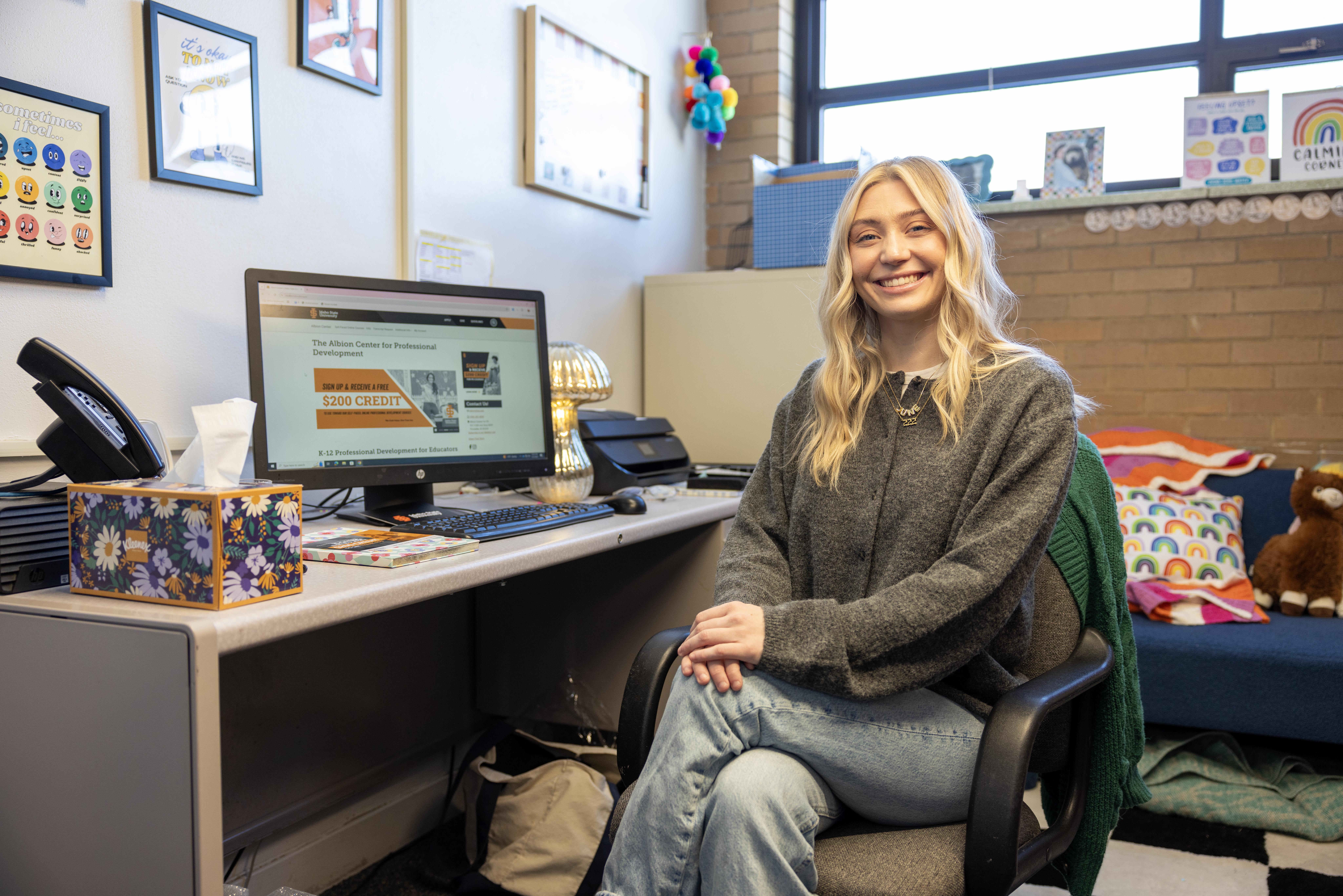 Ms. Mallery Davie, an elementary school counselor and student of the Albion Center for Professional Development at Idaho State University