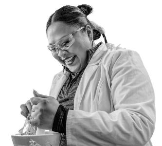 Veronica Miller, student researcher working on the development of renewable adhesives led by Dr. Cori Jenkins.
