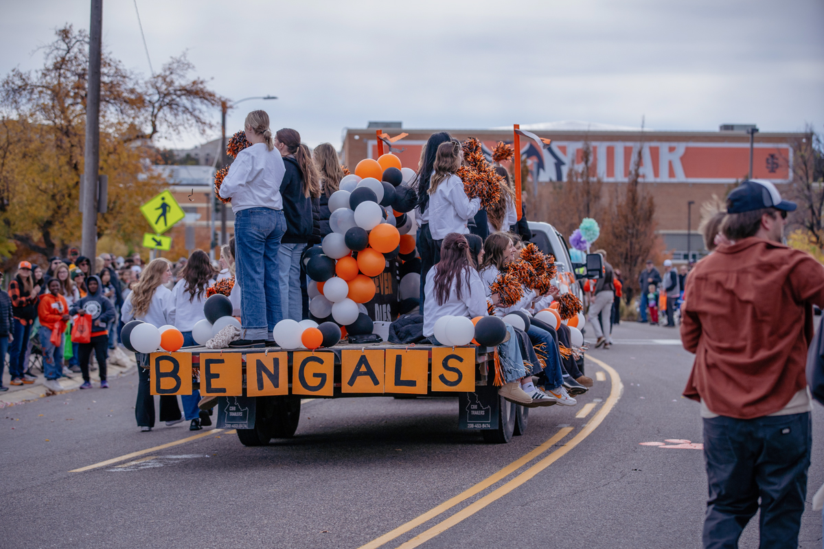 A float at the 2025 Homecoming Parade that says Bengals